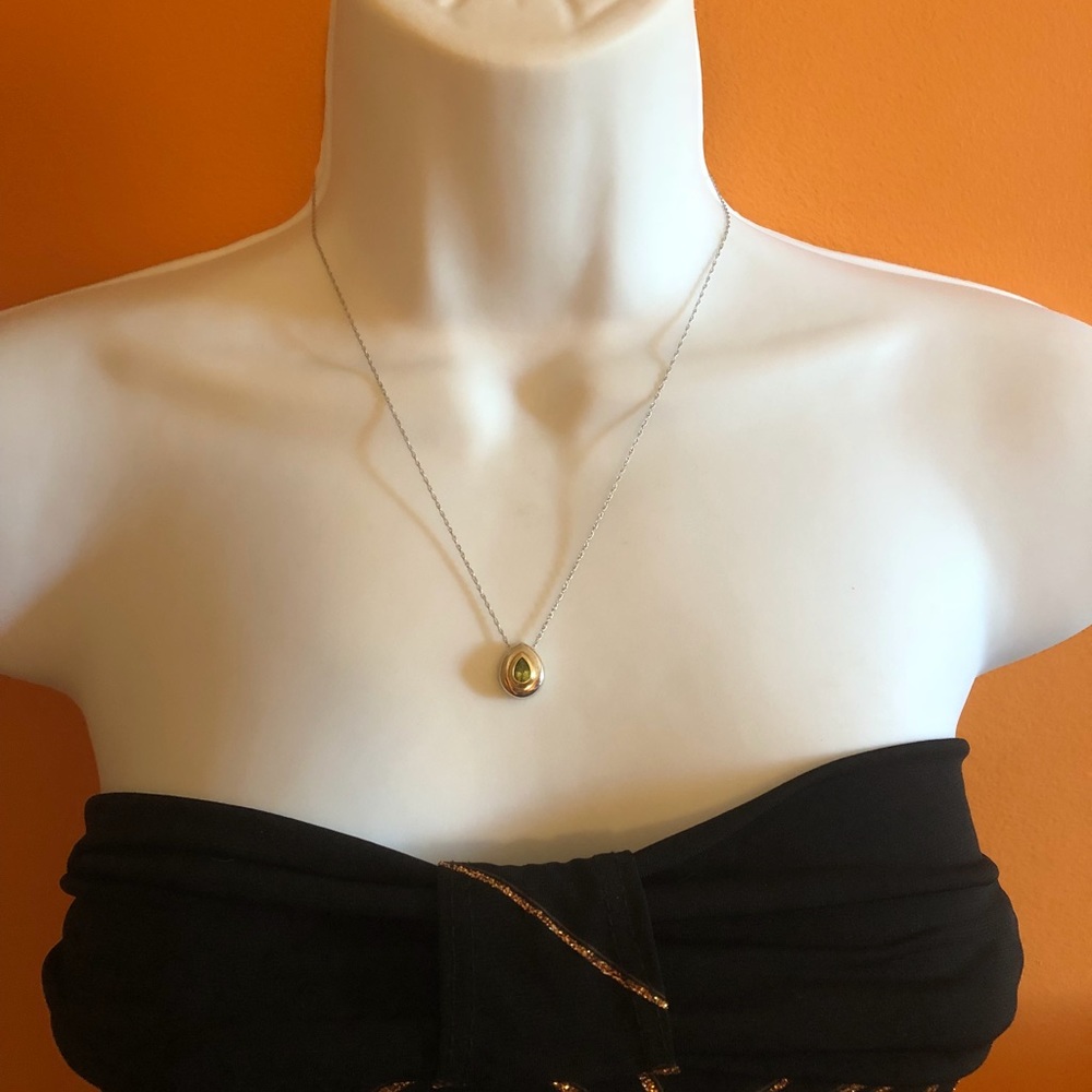 14k white & yellow gold Peridot necklace